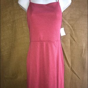 Ribbed strappy tie back dress